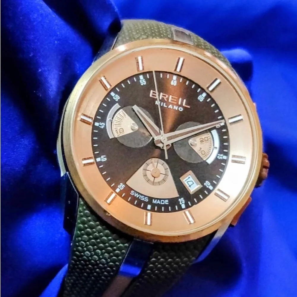 Breil Milano Swiss Made 43mm Chrono Men's Watch New battery fully working
